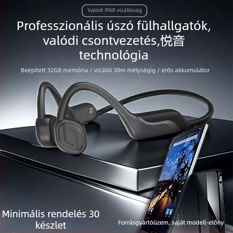 Csontvezetéses Bluetooth sportfülhallgató (Bluetooth 5.4 • IP68 vízálló • Hatótáv 15 m • Akkumulátor működési ideje > 8 óra • Képes egyszerre két eszközhöz kapcsolódni)