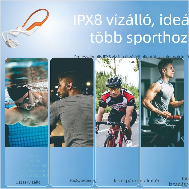 Csontvezetéses Bluetooth sportfülhallgató (Bluetooth 5.4 • IP68 vízálló • Hatótáv 15 m • Akkumulátor működési ideje > 8 óra • Képes egyszerre két eszközhöz kapcsolódni)