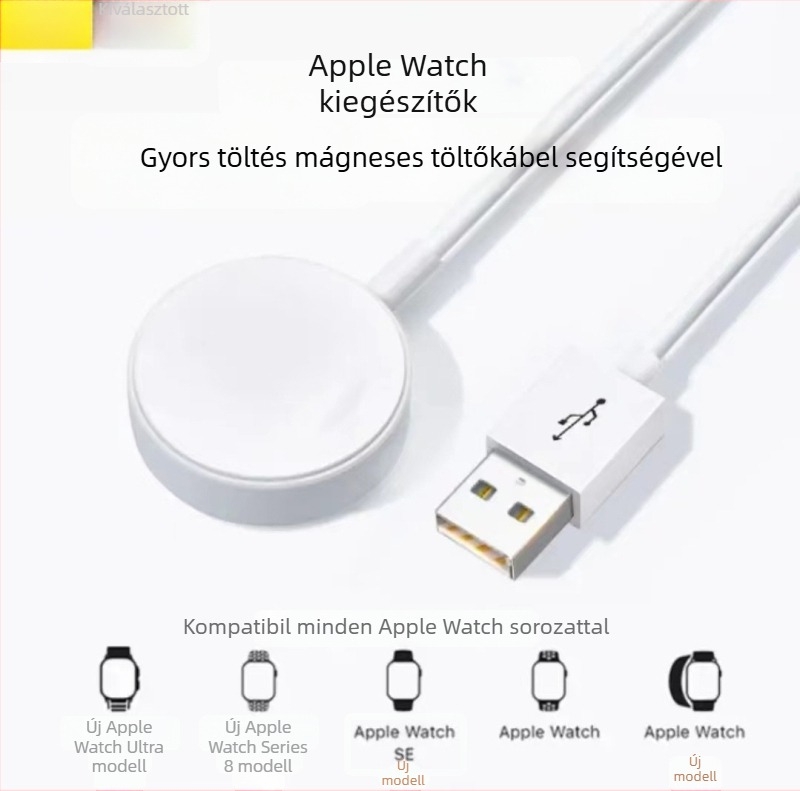 Apple iWatch vezeték nélküli mágneses töltőbázis USB interfésszel, QC2.0, 5W, 1A
