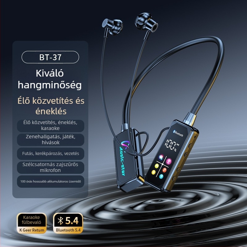 Xin yuyin nyakpántos Bluetooth fülhallgató, modell 37, HiFi hangzás, beépített mikrofon