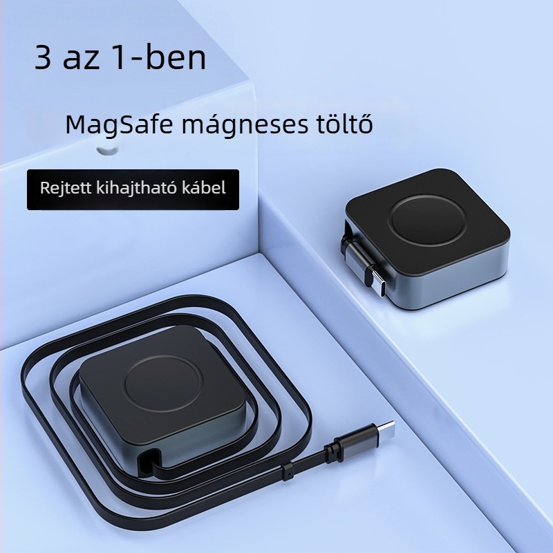 Dianyi Apple Watch mágneses gyors töltőkábel teleszkópos vezetékkel – PD, 2A, 60W