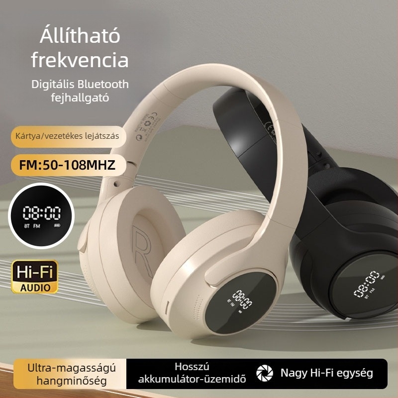 Fejpántos Bluetooth headset, sztereó hang, Bluetooth 5.3, 10 m hatótáv, sportos dizájn