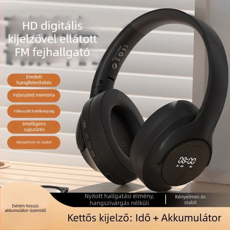 Fejpántos Bluetooth headset, sztereó hang, Bluetooth 5.3, 10 m hatótáv, sportos dizájn