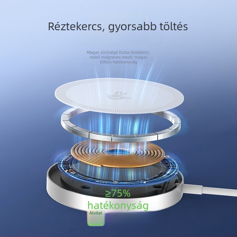DUX DUCIS mágneses Qi2 vezeték nélküli töltő 15W alumíniumötvözetből Apple készülékekhez