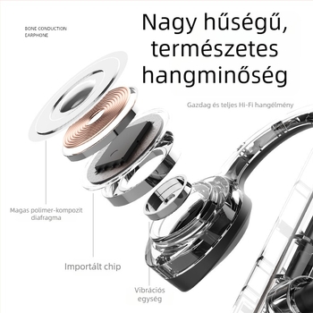 K69 Bluetooth nyakpántos headset – csontvezetési koncepció, binaurális stereo, Bluetooth 5.0, 10 m hatótávolság, üzemidő 4–8 óra