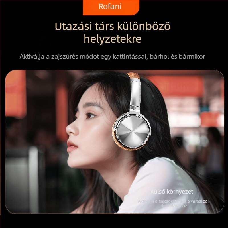 Zajcsökkentő fejhallgató, Bluetooth 5.4, 10 m hatótávolság, sztereó, 4–8 óra üzemidő