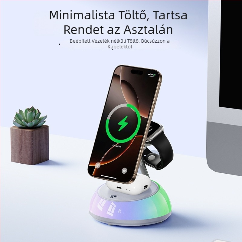 Yesido 3-in-1 vezeték nélküli töltő mágneses töltéssel, 20W PD, Apple Watch-hoz