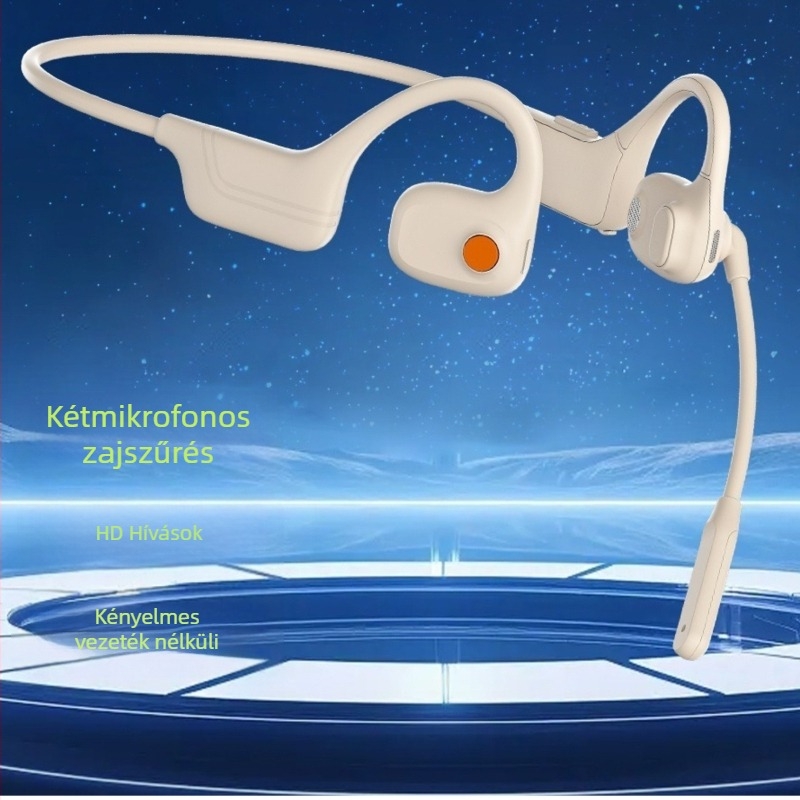 Vezeték nélküli Bluetooth fülhallgató üzleti hívásokhoz zajcsökkentéssel, fejre szerelhető, bilaterális sztereó, Bluetooth 5.0, üzemidő >8 óra