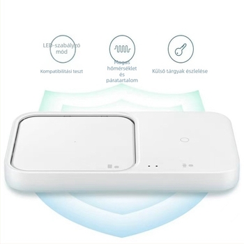 EP-P5400 Vezeték nélküli töltőalap ventilátorral — 15W gyors töltés, Qi protokoll, 2A kimenet, Samsung számára
