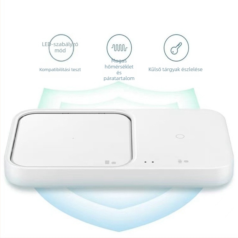 EP-P5400 Vezeték nélküli töltőalap ventilátorral — 15W gyors töltés, Qi protokoll, 2A kimenet, Samsung számára