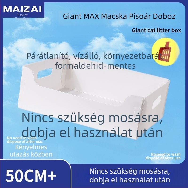 Összecsukható PP macskaalmotálca – egyszer használatos, vízálló, könnyen tisztítható