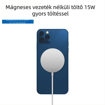 MagSafe mágneses vezeték nélküli töltő Apple készülékekhez, 15W PD gyors töltés, mágneses rögzítés, kimenet 1.5A