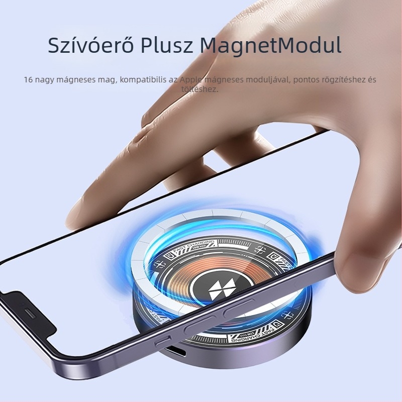 Átlátszó mágneses vezeték nélküli töltő Apple iPhone-hoz — 15W PD gyors töltés