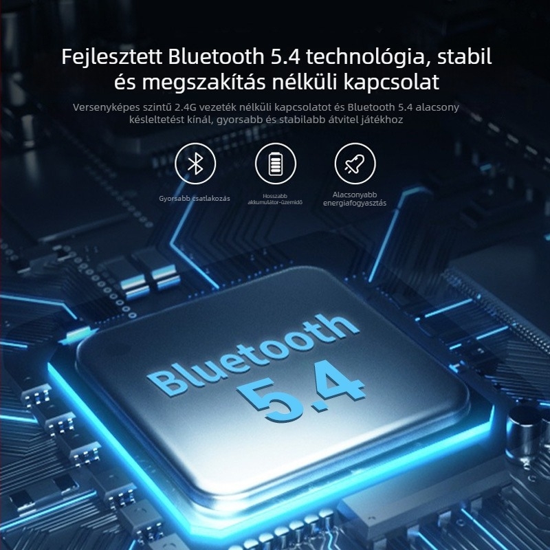 Vezeték nélküli RGB gaming fejhallgató mikrofonnal, 400mAh akkumulátor, 26 órás üzemidő, USB-C töltés