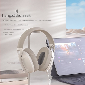Bluetooth játékfejhallgató PC-hez zajszűréssel, IPX6, Bluetooth 5.0, 5 m hatótávolság, 8+ órás üzemidő