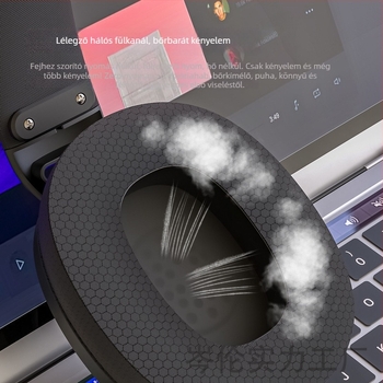 Bluetooth játékfejhallgató PC-hez zajszűréssel, IPX6, Bluetooth 5.0, 5 m hatótávolság, 8+ órás üzemidő