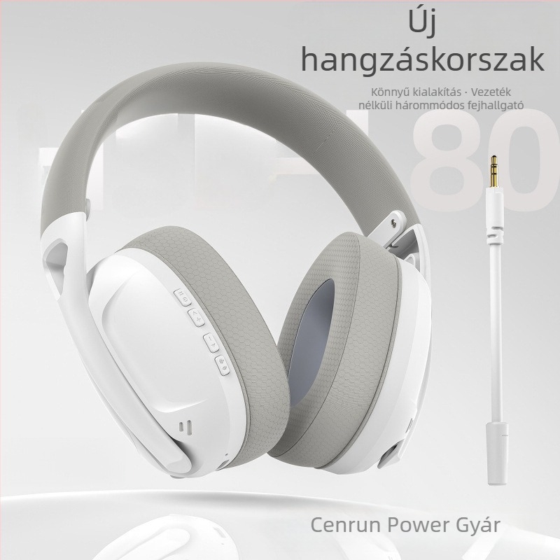 Bluetooth játékfejhallgató PC-hez zajszűréssel, IPX6, Bluetooth 5.0, 5 m hatótávolság, 8+ órás üzemidő