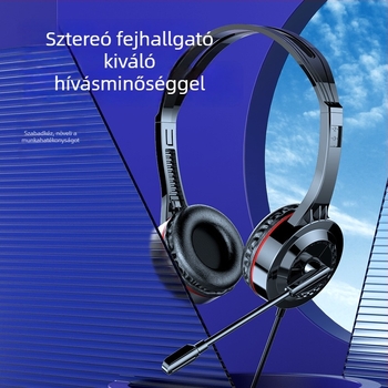 SH10 vezetékes fejhallgató mikrofonnal kommunikációs eszközökhöz, fejre illesztve, 3,5 mm csatlakozó (Frekvencia-válasz: 100–10000 Hz; Impedancia: 32 Ω; Kábelhossz: 2 m)