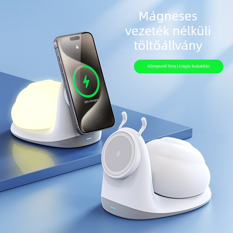MagSafe mágneses vezeték nélküli töltő telefonhoz – álló töltőállvány, 15W max, 9V/3A, QC3.0