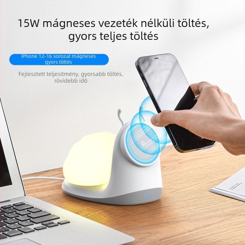 MagSafe mágneses vezeték nélküli töltő telefonhoz – álló töltőállvány, 15W max, 9V/3A, QC3.0