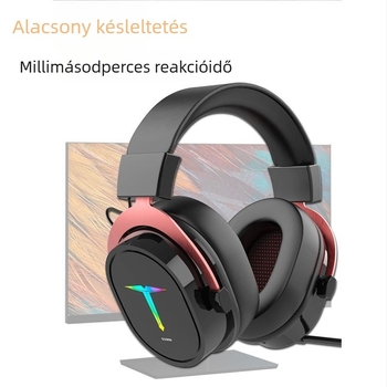 Fejre rögzített vezeték nélküli fejhallgató mikrofonnal, esports játékokhoz, Bluetooth, PC és telefon kompatibilis, 2,4 GHz