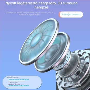 Sportos fülhallgatók légáramlásos vezető kialakítással, hátulról nyakba akasztva, vezeték nélküli Bluetooth fülhallgatók (Huawei chip, 0–4 óra akkumulátor-élettartam, vízálló, Bluetooth 1.1)