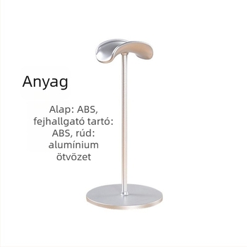 Fejhallgató-tartó alumíniumötvözetből, asztali tartó csúszásmentes felülettel, 110 g, 2023-as modell