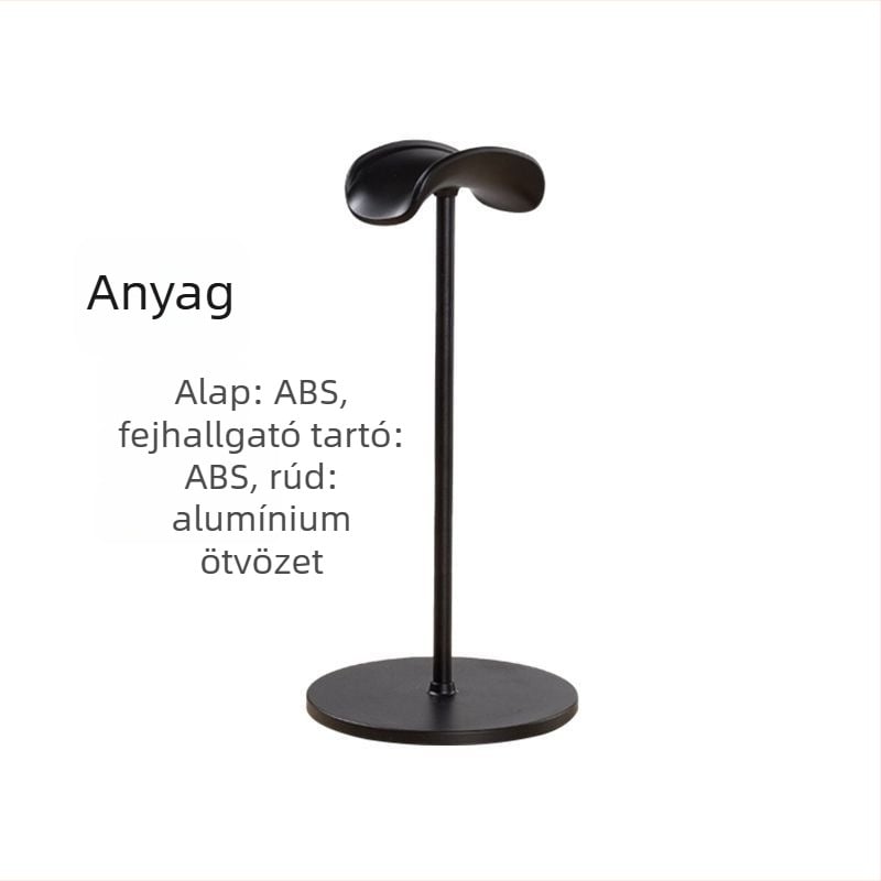 Fejhallgató-tartó alumíniumötvözetből, asztali tartó csúszásmentes felülettel, 110 g, 2023-as modell