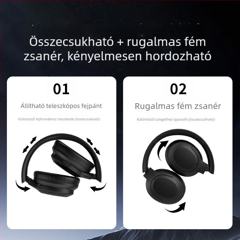 Bluetooth ANC over-ear fejhallgató, hosszú viselésre kényelmes, Hi-Fi sztereó