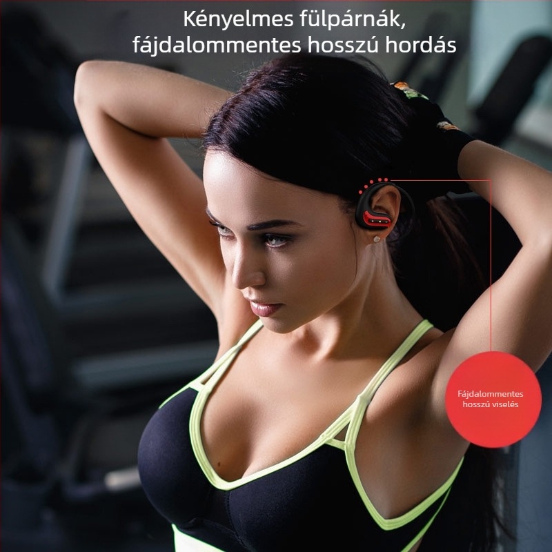 Vezeték nélküli Bluetooth sport fülhallgató, lógó fül dizájn, IP68 vízálló, Bluetooth 5.0, 15 m hatótávolság, üzemidő >8 óra