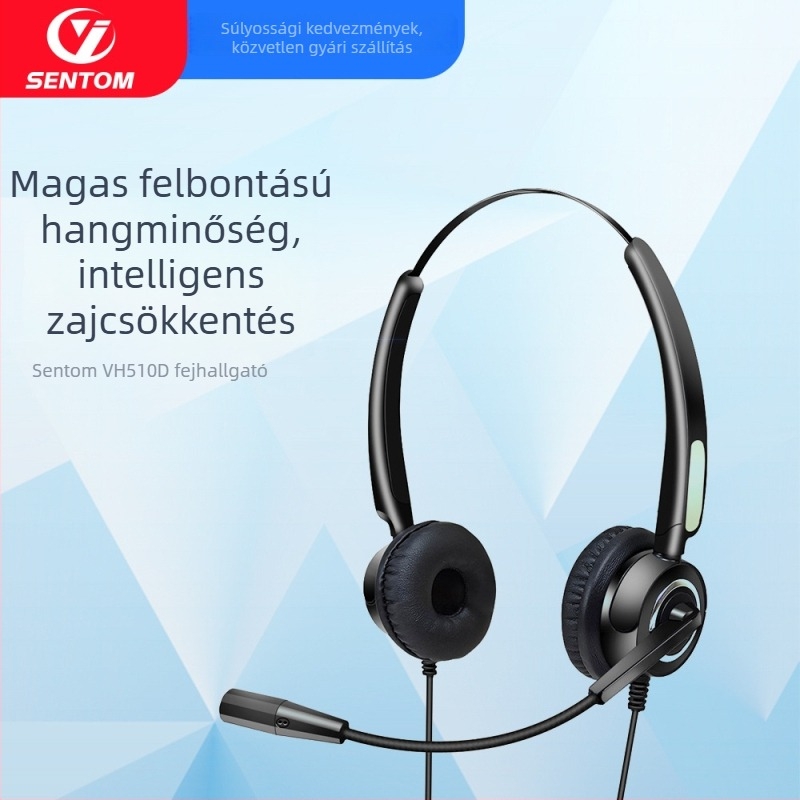Kábeles fejhallgató zajcsökkentő mikrofonnal, RJ9, 2,5 mm, 3,5 mm és USB csatlakozók, 100–10000 Hz, impedancia 150 Ω