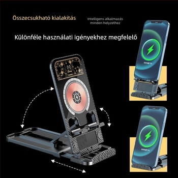 3 az egyben vezeték nélküli gyors töltő asztali állvány iPhone-hoz és fülhallgatóhoz, mágneses töltés, QC 3.0, max. 15W
