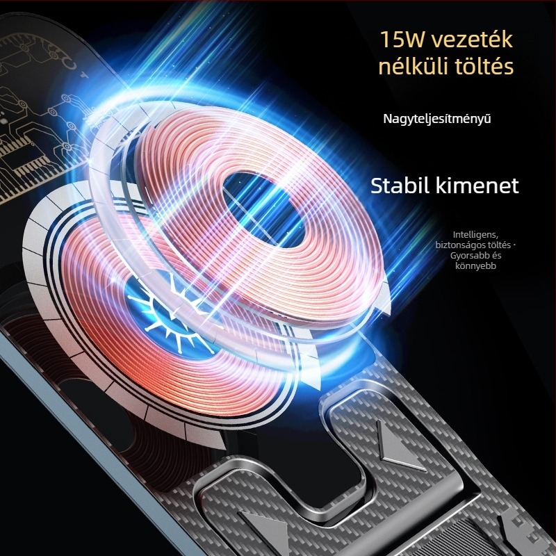 3 az egyben vezeték nélküli gyors töltő asztali állvány iPhone-hoz és fülhallgatóhoz, mágneses töltés, QC 3.0, max. 15W