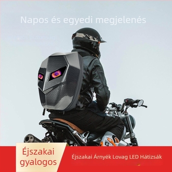LED motorkerékpár-hátizsák Bluetoothkal, vízálló merev külső, ABS+PC anyagból