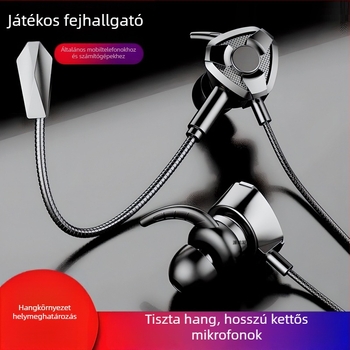 Kábeles játék fejhallgató mikrofonnal, in-ear, PC/Desktop/Laptophoz, 3,5 mm, 20–20000 Hz, 16 Ω