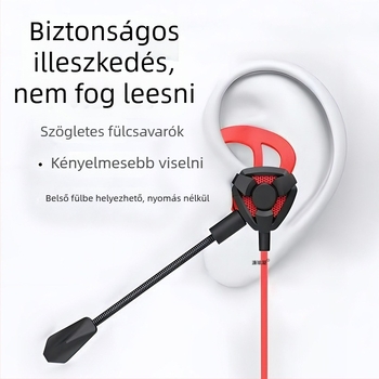 Kábeles játék fejhallgató mikrofonnal, in-ear, PC/Desktop/Laptophoz, 3,5 mm, 20–20000 Hz, 16 Ω