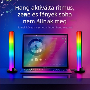 Asztali RGB atmoszférikus fény hangfelismerővel, hangvezérléssel és zenés ritmusvilágítással, konnektoros tápegységgel