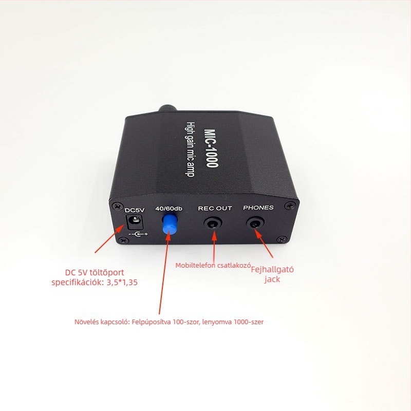 Rhythm imagination MIC-1000 elektret kondenzátor mikrofon – újratölthető, kompatibilis okostelefonos felvétellel