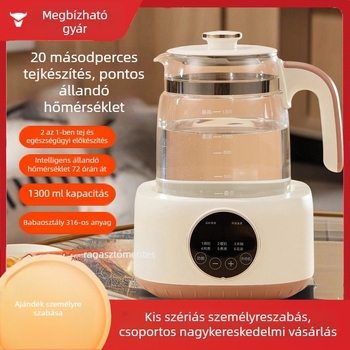 Egészség teáskanna üvegszerkezettel, 1–1,5 L, 500–1000 W, 220 V, érintéses vezérlés