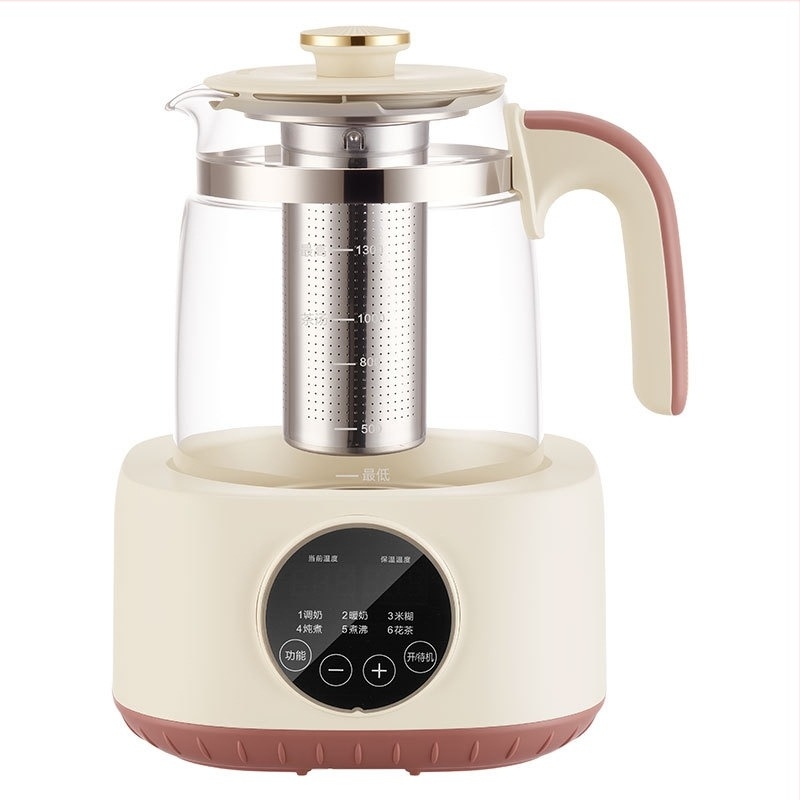 Egészség teáskanna üvegszerkezettel, 1–1,5 L, 500–1000 W, 220 V, érintéses vezérlés