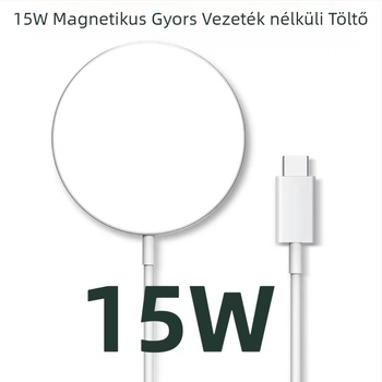 MagSafe mágneses vezeték nélküli töltő, Type-C PD, 15W, iPhone 14/15/16-höz