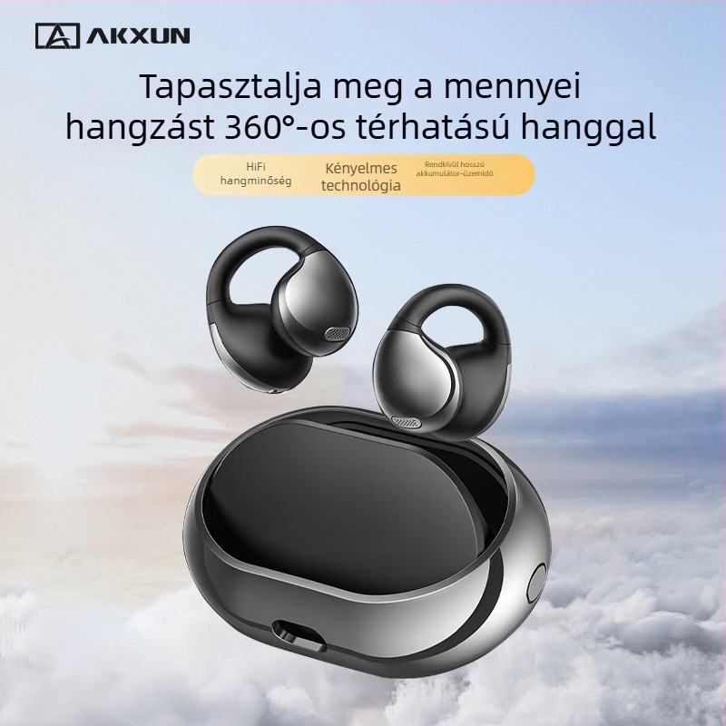 Aicosun 2025 G-típus fül-clipes Bluetooth headset, hosszú viseléshez kényelmes, vezeték nélküli sztereó