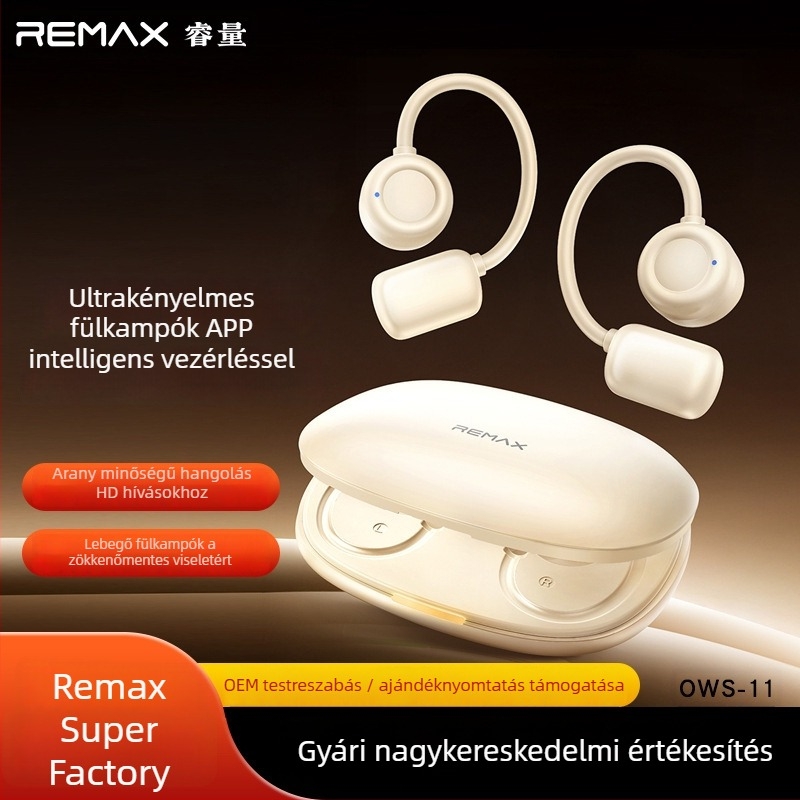 Remax OWS nyitott kialakítású, alkalmazáson keresztül vezérelhető Bluetooth 6.0 igazán vezeték nélküli fejhallgató zene és hívásokhoz