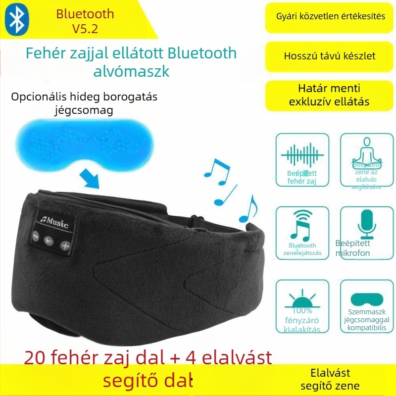 Bluetooth alvó szemmaszk, beépített 24 fehérzajjal és 35 órás lejátszási idő