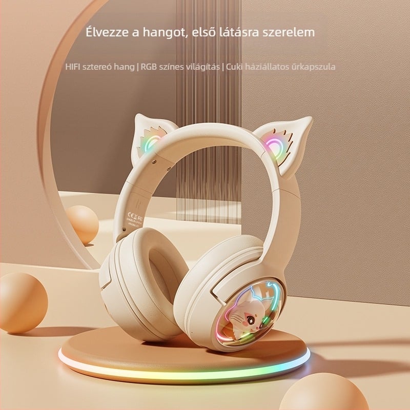 ONIKUMA macskafülhallgató, Bluetooth 5.3, 10 m hatótáv, esportok alacsony késleltetés, 4–8 óra üzemidő