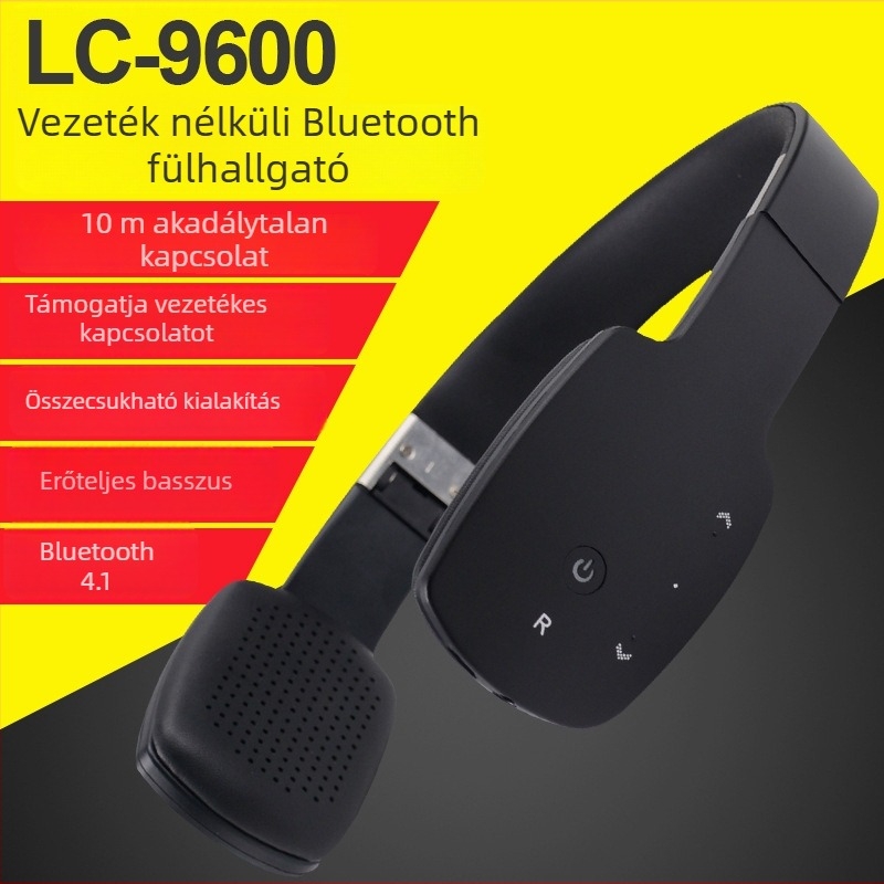 LC9600 Bluetooth headset – érintésgombos, összecsukható, sportos sztereó, Bluetooth 4.1, üzemidő >8 óra