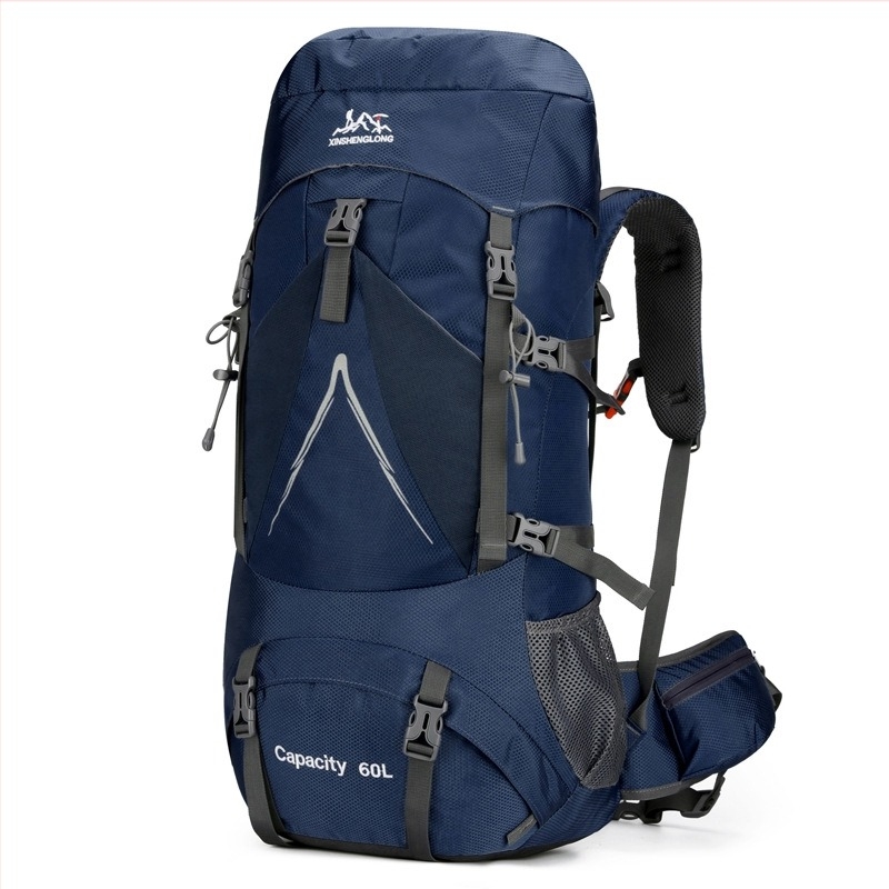 60L nylon hegymászó hátizsák, vízálló, légáteresztő, párnázott légpárnás vállpántokkal