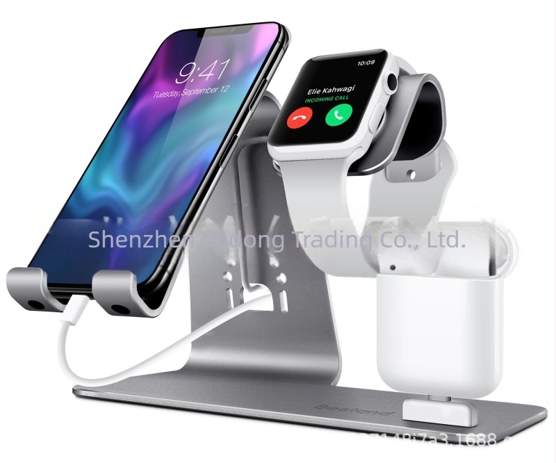 Bestand 3 az 1-ben alumínium asztali állvány iPhone-hoz, Apple Watch-hoz és AirPods-hoz