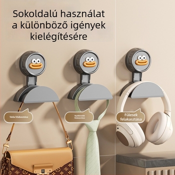PP gaming fejhallgató tartó — falra és asztalra rögzíthető, ragasztóval szerelhető, 1-szintű, modern minimalista dizájn, tárolás tanuláshoz, íróasztalhoz és hálószobához