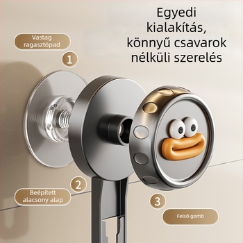 PP gaming fejhallgató tartó — falra és asztalra rögzíthető, ragasztóval szerelhető, 1-szintű, modern minimalista dizájn, tárolás tanuláshoz, íróasztalhoz és hálószobához